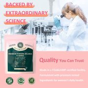 Premium Feminine Balance Gummies For Women's Vital Health, Wellness And Immune Support, Hawaiian Pineapple Flavor, Vegan, Gluten-Free & Halal, 30 Servings